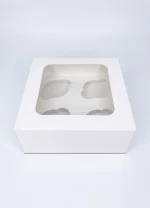 White Cupcake Box With Window - Holds 4 - Image 2