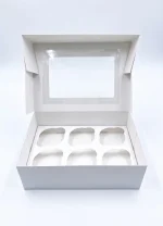 White Cupcake Box With Window – Holds 6